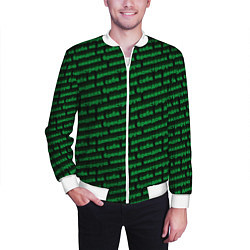 Бомбер мужской Никаких брендов зелёный, цвет: 3D-белый — фото 2