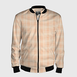 Бомбер мужской Клетчатый тёплый бежевый, цвет: 3D-черный