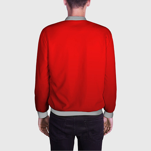 Мужской бомбер Алый фрак / 3D-Меланж – фото 4