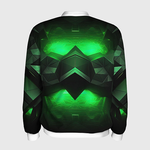 Мужской бомбер Абстрактное царство зелени / 3D-Белый – фото 2