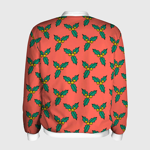 Мужской бомбер Ягоды остролиста / 3D-Белый – фото 2