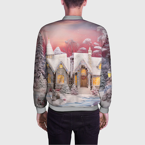 Мужской бомбер Звезды и подарки новогодней ночи / 3D-Меланж – фото 4