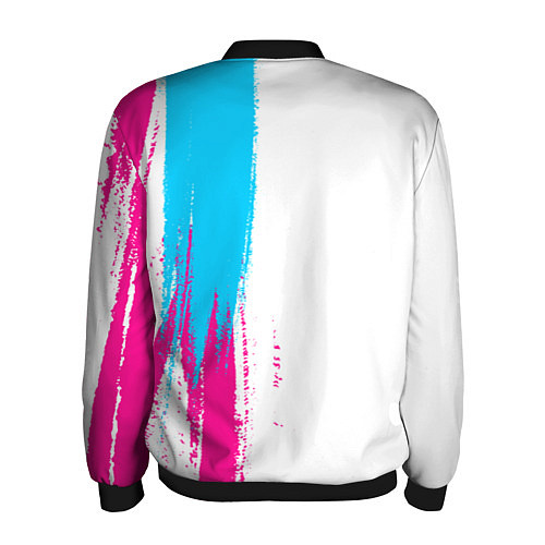 Мужской бомбер Asking Alexandria neon gradient style по-вертикали / 3D-Черный – фото 2