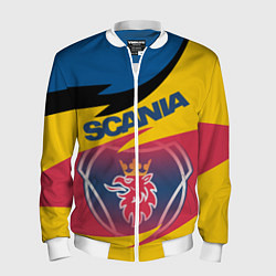 Бомбер мужской Scania logo, цвет: 3D-белый