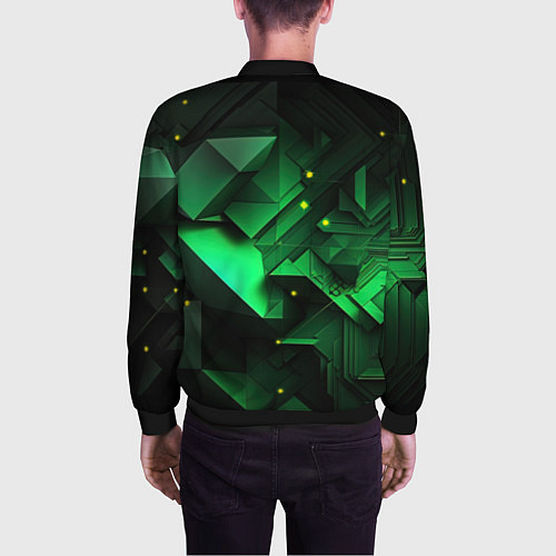 Мужской бомбер Визуальные иллюзии в геометрии / 3D-Черный – фото 4