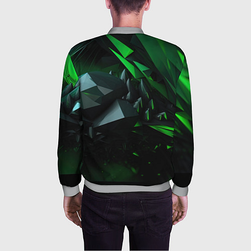 Мужской бомбер Гармония зеленого хаоса / 3D-Меланж – фото 4