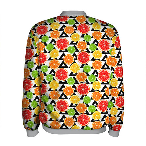 Мужской бомбер Citrus pattern / 3D-Меланж – фото 2