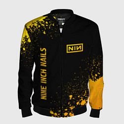 Бомбер мужской Nine Inch Nails - gold gradient вертикально, цвет: 3D-черный