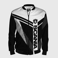 Мужской бомбер Scania логотип на абстрактном фоне