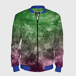 Бомбер мужской Абстракция - Фиолетово-зеленый бардак, цвет: 3D-синий