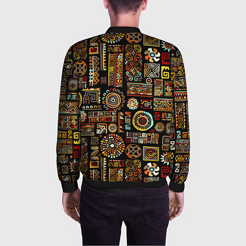 Мужской бомбер Африканский этнический орнамент / 3D-Черный – фото 4