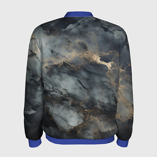 Мужской бомбер Темно-серый мрамор / 3D-Синий – фото 2