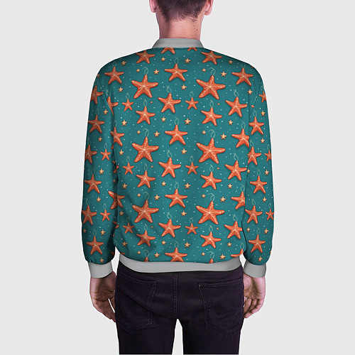 Мужской бомбер Морские звезды тоже хотят на ёлку / 3D-Меланж – фото 4