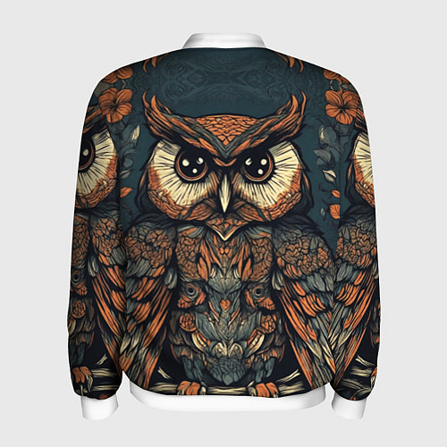 Мужской бомбер Сова с узорами / 3D-Белый – фото 2