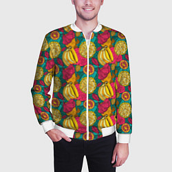 Бомбер мужской Банановые грозди, цвет: 3D-белый — фото 2