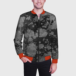 Бомбер мужской Абстракция - светлое на темном, цвет: 3D-красный — фото 2