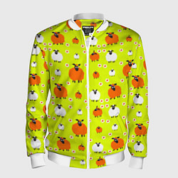 Мужской бомбер Стадо овец в поле