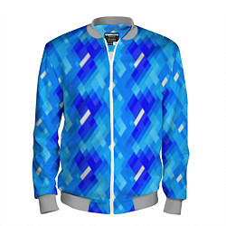 Бомбер мужской Синее пиксельное полотно, цвет: 3D-меланж