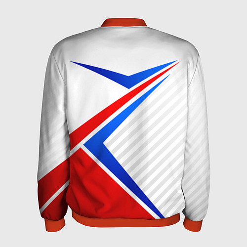 Мужской бомбер Герб РФ - классические цвета флага / 3D-Красный – фото 2
