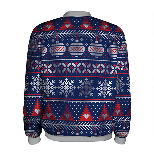 Мужской бомбер New Years sweater / 3D-Меланж – фото 2