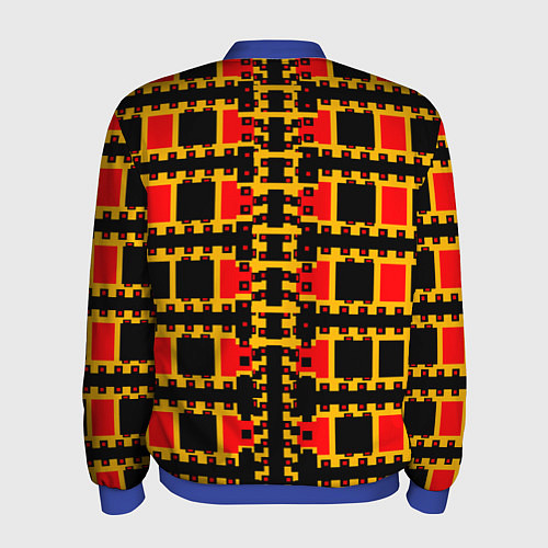 Мужской бомбер Королевские квадраты / 3D-Синий – фото 2