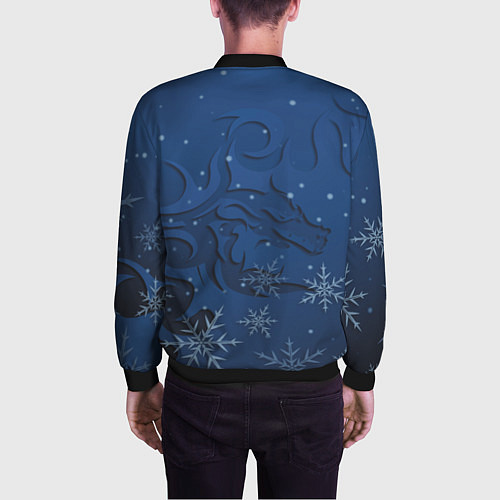 Мужской бомбер Ледяной дракон 2024 / 3D-Черный – фото 4