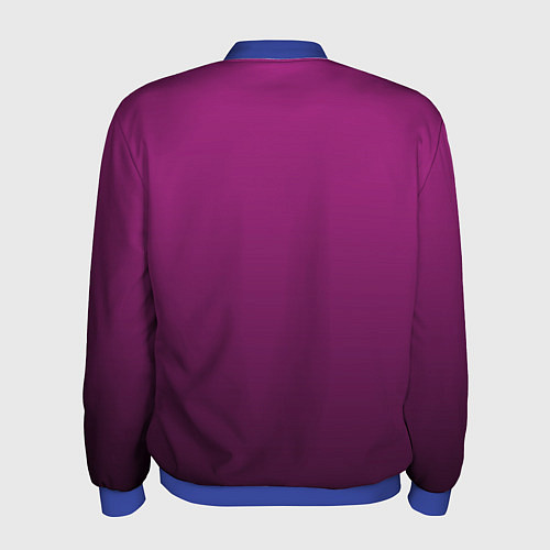 Мужской бомбер Вишневый и черный градиент / 3D-Синий – фото 2