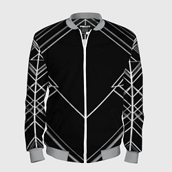 Бомбер мужской Полосы на чёрном фоне, цвет: 3D-меланж