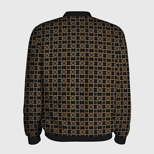 Мужской бомбер Тёмно-коричневый паттерн / 3D-Черный – фото 2