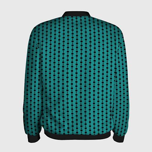 Мужской бомбер Паттерн кружочки на зелёном / 3D-Черный – фото 2