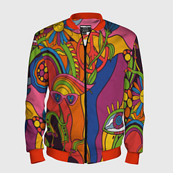 Бомбер мужской Психоделика и третий глаз, цвет: 3D-красный