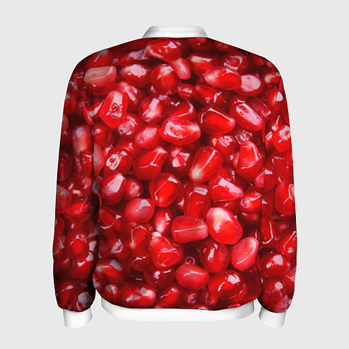 Мужской бомбер Спелые зёрна граната / 3D-Белый – фото 2