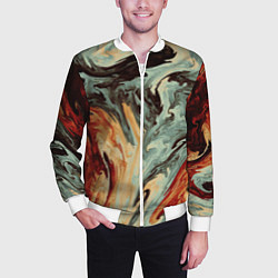 Бомбер мужской Песчаные волны, цвет: 3D-белый — фото 2