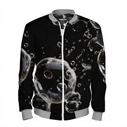 Бомбер мужской Пузыри на черном, цвет: 3D-меланж