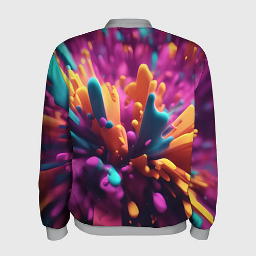 Мужской бомбер Яркий всплеск / 3D-Меланж – фото 2