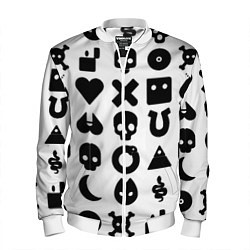 Бомбер мужской Love death robots pattern white, цвет: 3D-белый