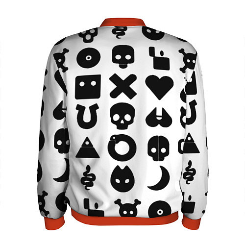 Мужской бомбер Love death robots pattern white / 3D-Красный – фото 2