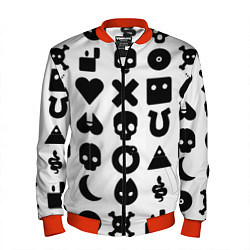 Мужской бомбер Love death robots pattern white