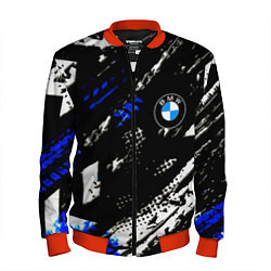 Бомбер мужской BMW stripes color auto sport, цвет: 3D-красный