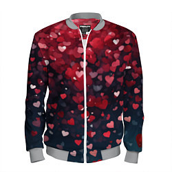 Бомбер мужской Гранатовые сердечки, цвет: 3D-меланж