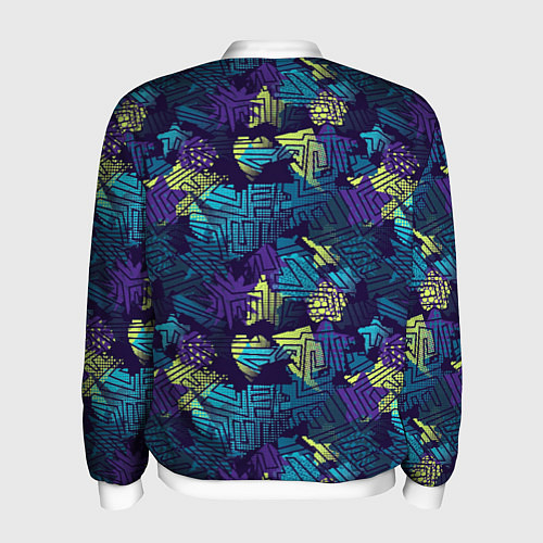 Мужской бомбер Abstract vector pattern / 3D-Белый – фото 2