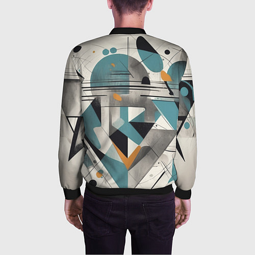 Мужской бомбер Три человека авангард / 3D-Черный – фото 4