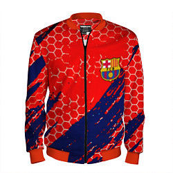 Бомбер мужской Барселона спорт краски текстура, цвет: 3D-красный