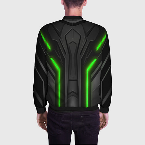 Мужской бомбер Мерседес неон геометрия / 3D-Черный – фото 4