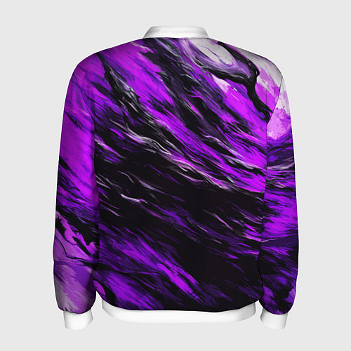Мужской бомбер Чёрная и розовая буря / 3D-Белый – фото 2