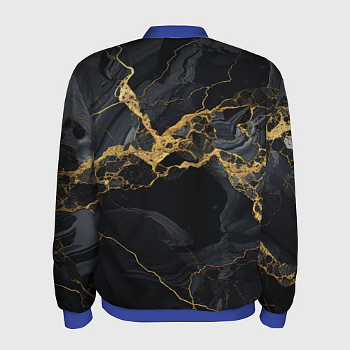 Мужской бомбер Золотой путь на черном граните / 3D-Синий – фото 2