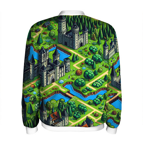 Мужской бомбер Heroes of Might and Magic - pixel map / 3D-Белый – фото 2