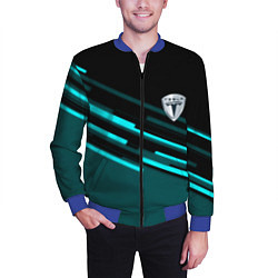 Бомбер мужской Tesla sport geometry car, цвет: 3D-синий — фото 2