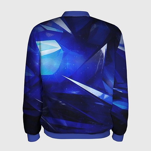 Мужской бомбер Black and blue abstract background sport style / 3D-Синий – фото 2