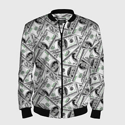 Бомбер мужской Доллары - денежные знаки, цвет: 3D-черный
